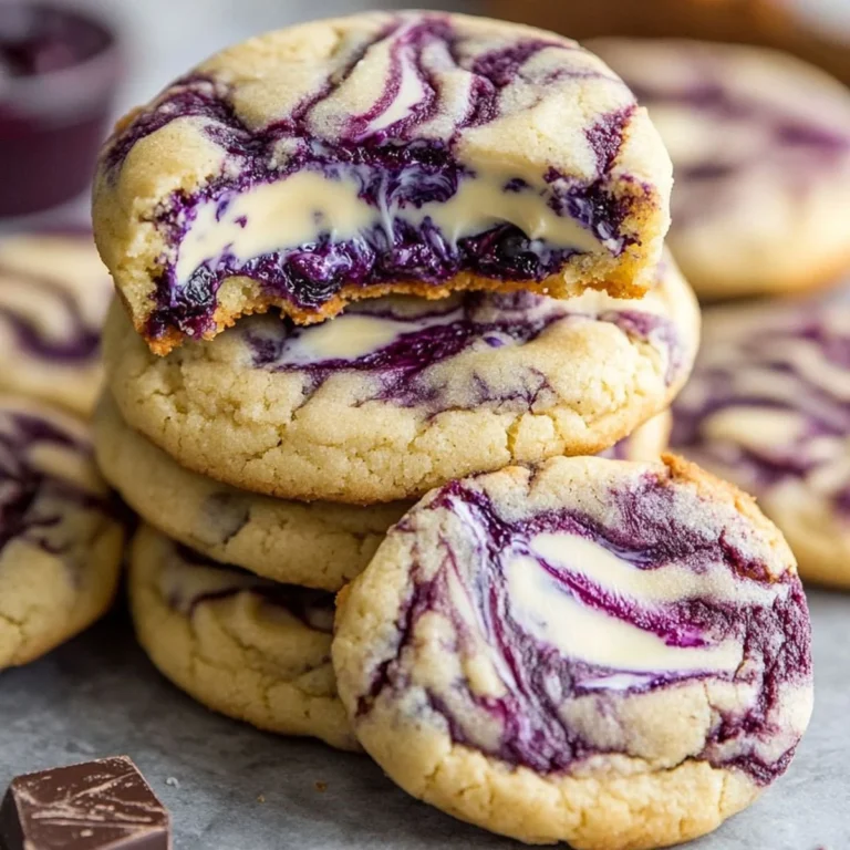 Blueberry Cheesecake Cookies stacked on a dessert plate