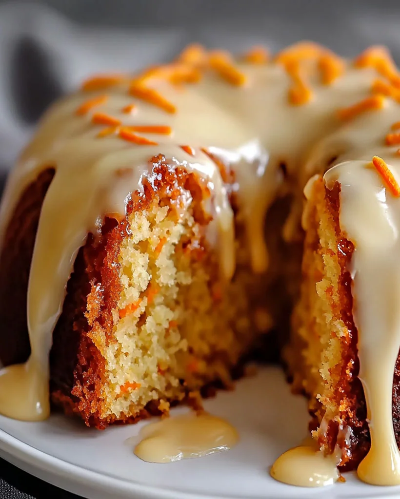 Carrot Pound Cake Recipe - Easy Dessert with Vanilla Glaze