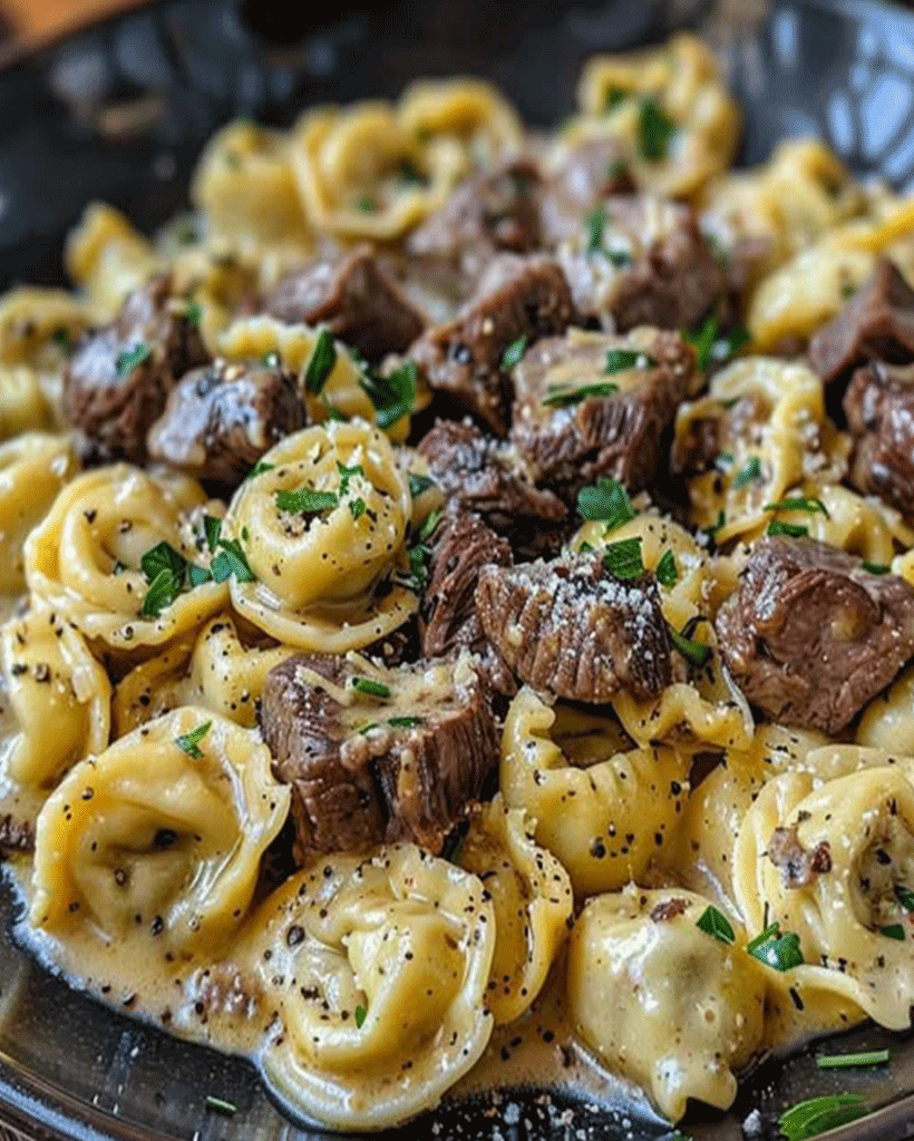 Cheesesteak Tortellini in Provolone Sauce – Easy Dinner Recipe