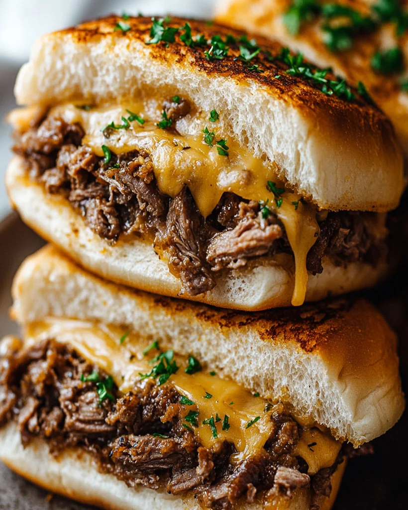 Cheesy Hot Beef Sandwiches Recipe - Easy and Delicious Meal