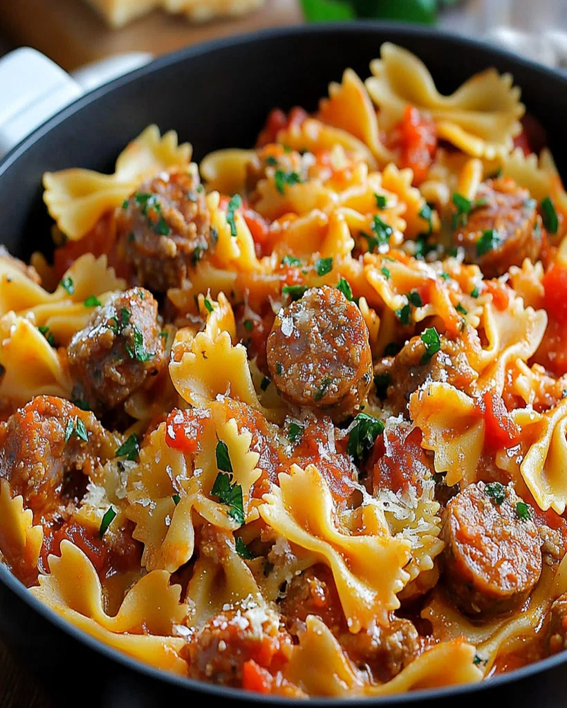 Italian Sausage with Bow Tie Pasta Recipe - Delicious Dinner Ideas