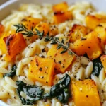 Creamy Orzo with Roasted Butternut Squash and Spinach