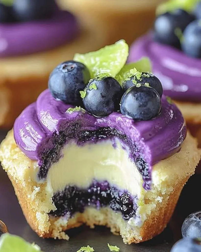 Blueberry Lime Cheesecake Cupcakes Recipe - Easy Dessert Ideas