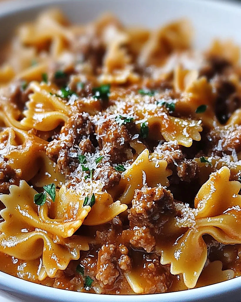 Cheesy Beef and Bowtie Pasta – Easy Family Dinner Idea