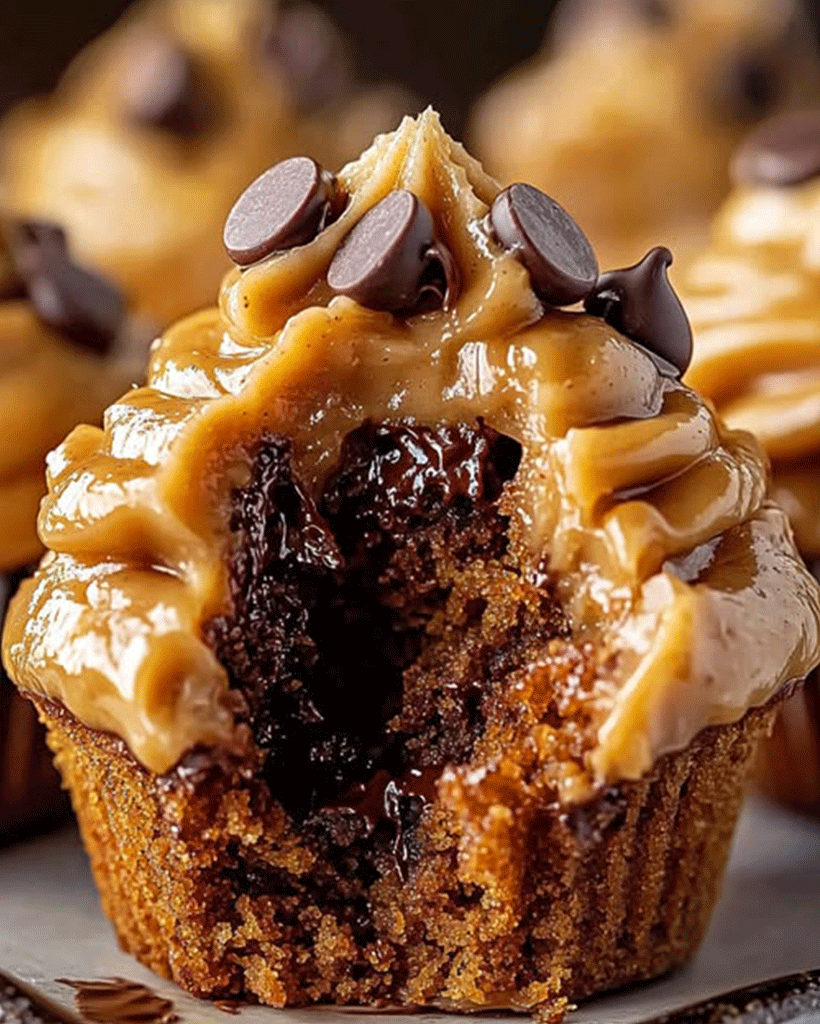 Gooey Peanut Butter Chocolate Chip Muffins Recipe