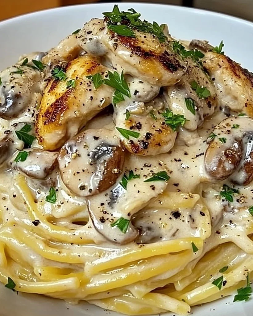 Creamy Garlic Mushroom Chicken Pasta – Easy Family Dinner