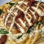 Fettuccine Alfredo with Chicken and Spinach - Easy Recipe