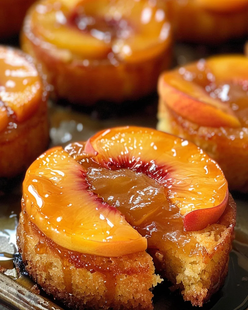 Peach Upside-Down Mini Cakes – Easy Dessert Ideas