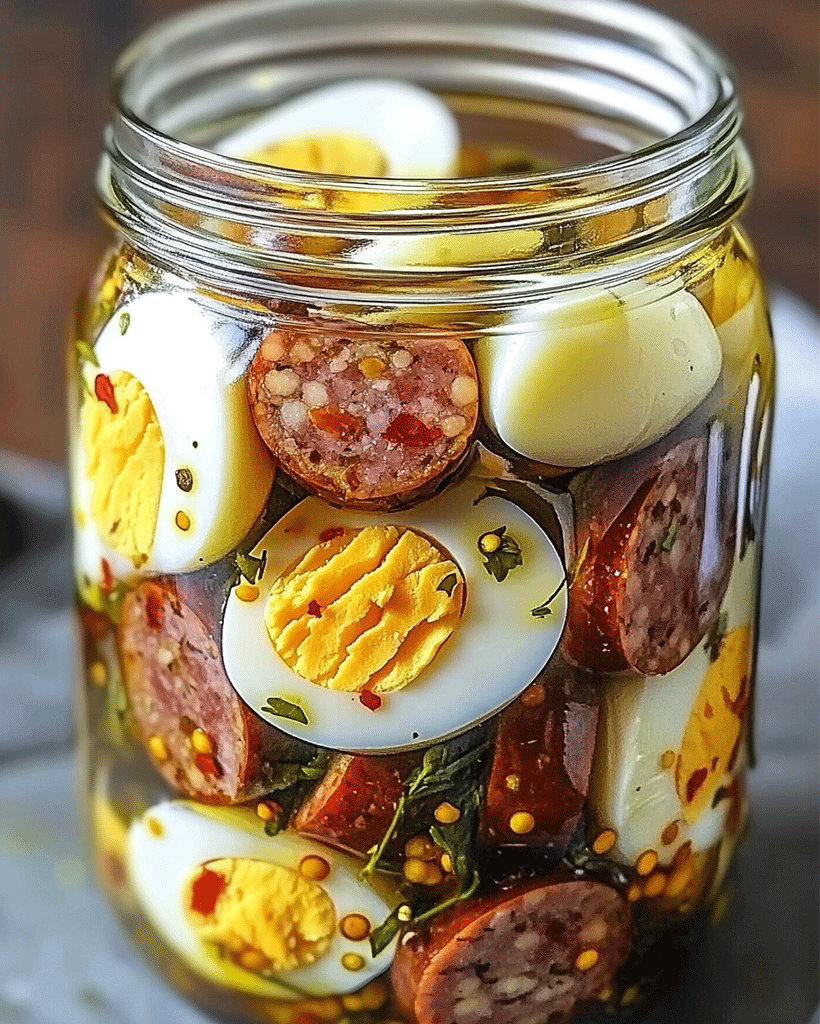 Pickled Sausage and Eggs | Easy Recipe