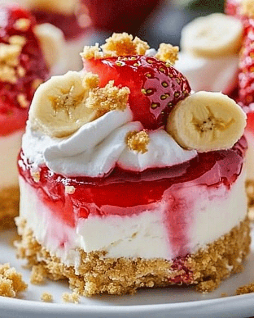 Mini Banana Strawberry Cream Cheesecakes Recipe