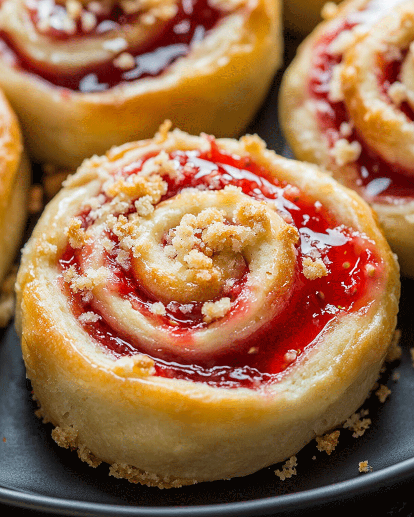 Strawberry Cream Cheese Crumble Rolls Recipe - Easy Dessert