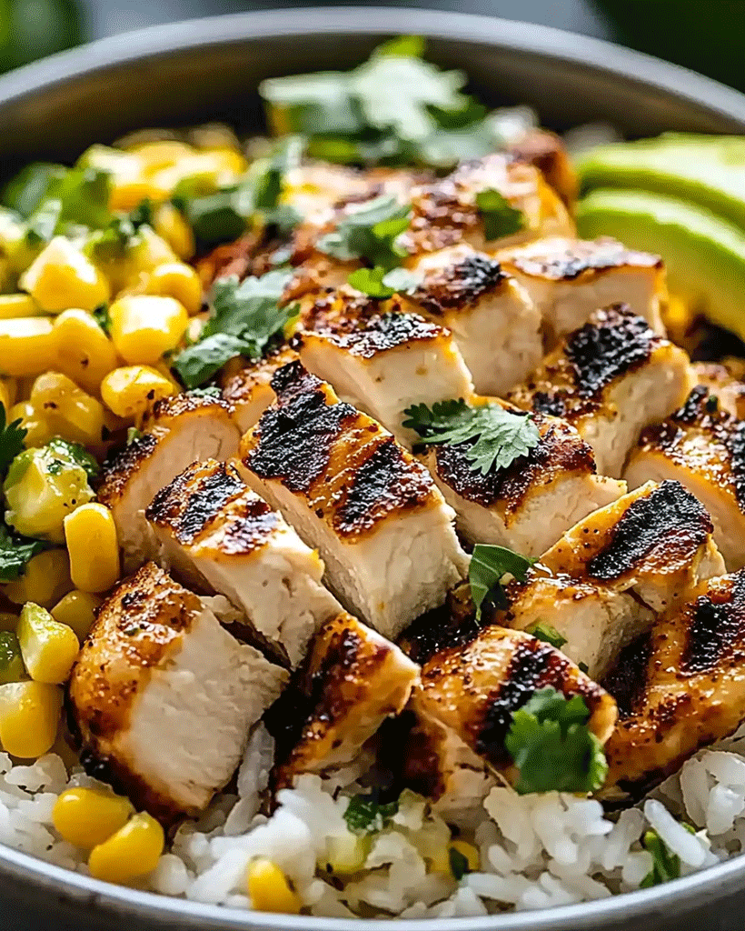 Street Corn Chicken Rice Bowl Recipe - Easy Recipe