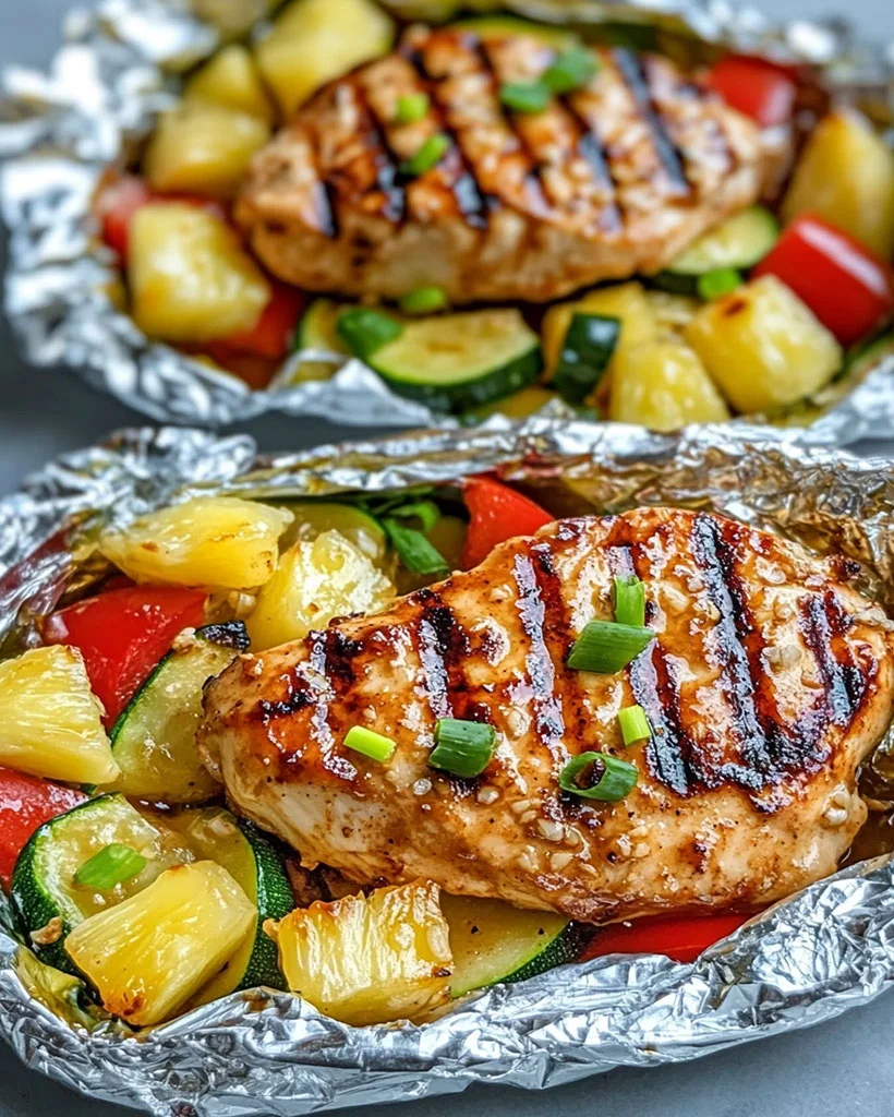 Teriyaki Chicken and Pineapple Foil Packets – Easy Dinner Ideas