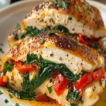 Roasted Red Pepper Stuffed Chicken – Healthy Dinner Idea