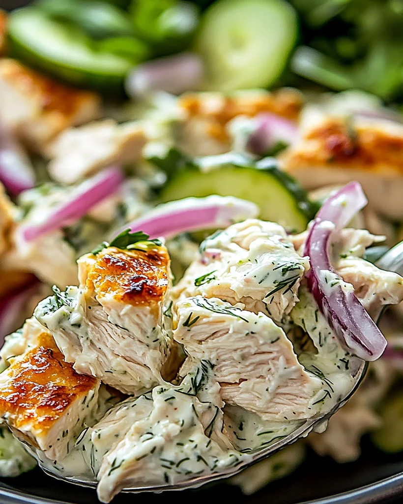 Creamy Greek Tzatziki Chicken Salad – Healthy & Easy Meal
