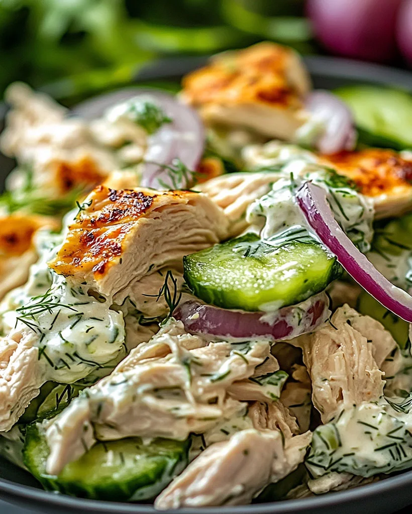 Creamy Greek Tzatziki Chicken Salad – Healthy & Easy Meal