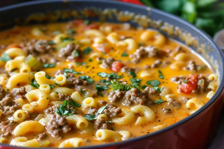 One-Pot Macaroni Cheeseburger Soup – 5-Star Dinner