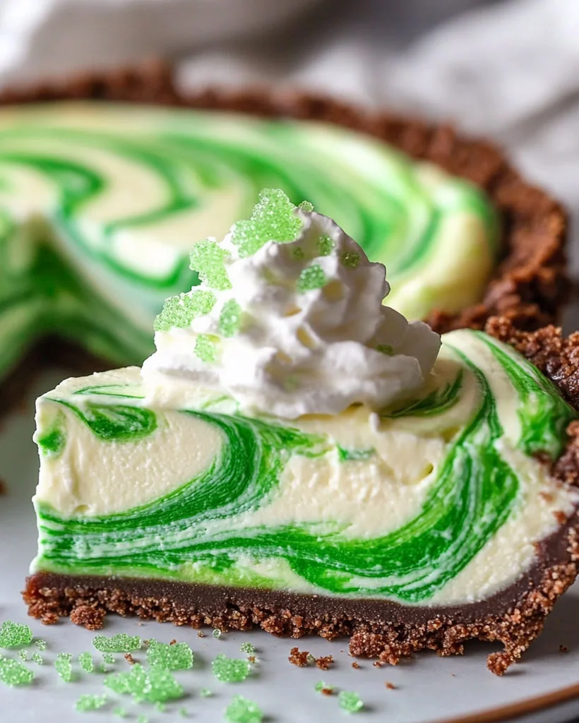 Mint Chocolate Swirl Cheesecake Pie – Best Dessert Idea