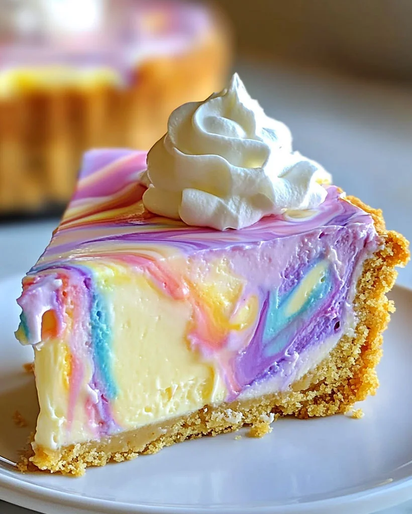 Unicorn Swirl Cheesecake – Easy Rainbow Dessert Recipe