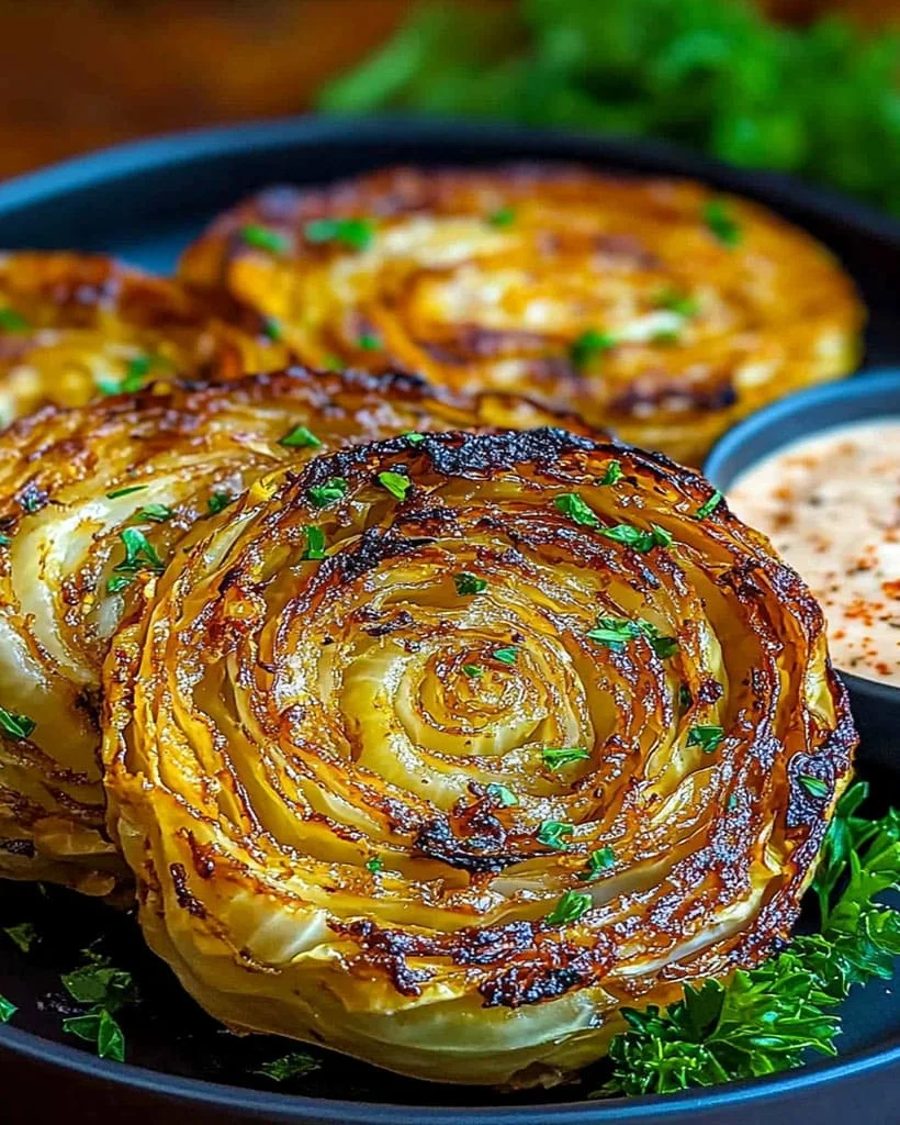 Garlic Roasted Cabbage Steaks - Healthy Low-Carb Dish