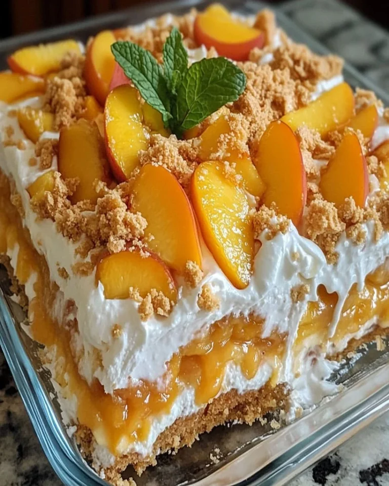 Peach Cobbler Poke Cake – Easy Creamy Dessert Recipe