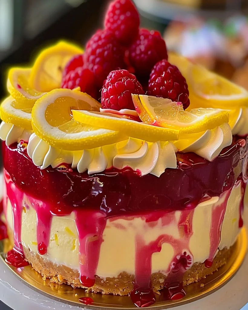Lemon Raspberry Cheesecake Recipe | Easy Summer Treat
