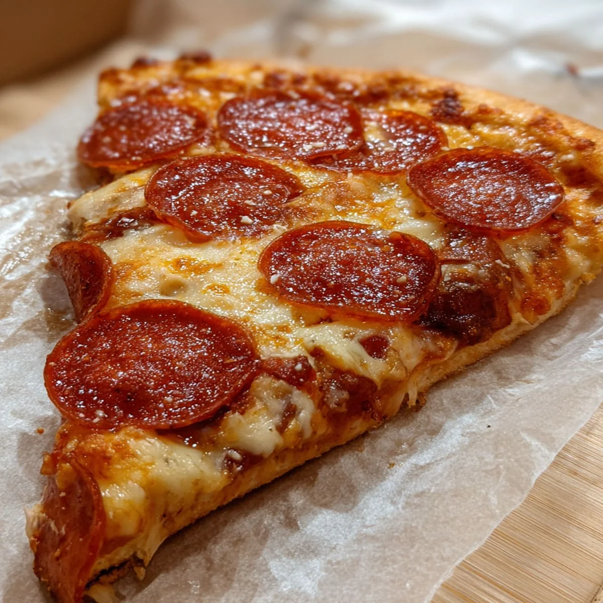 Costco Pizza Calories: Full Nutrition Breakdown 50 Costco cheese pizza slice on paper plate showing size and cheese detail