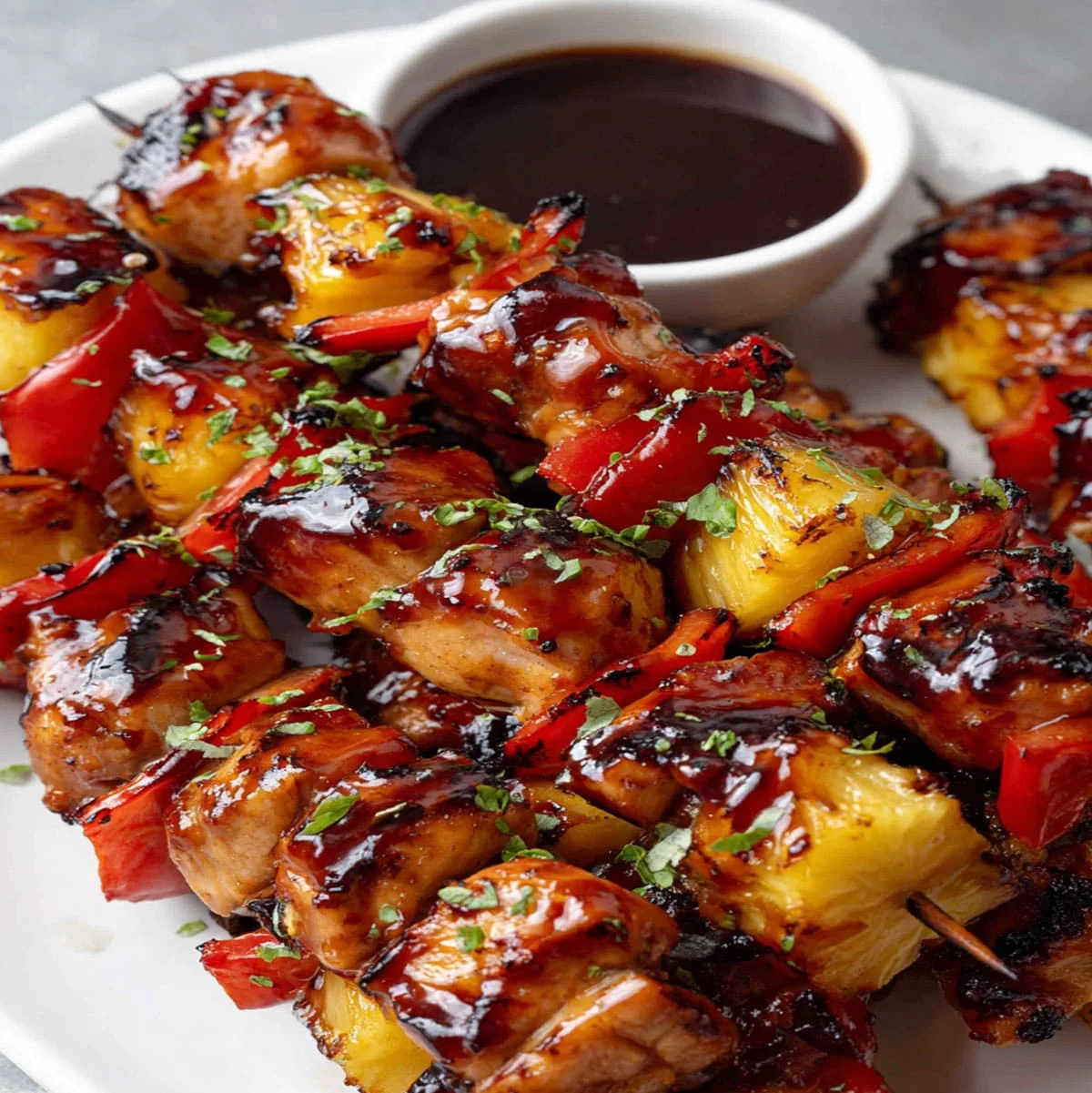 Chicken Kabobs Recipe for Grilling | Easy BBQ Ideas 68 Grilled pineapple chicken skewers glazed with BBQ sauce