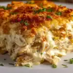 Million Dollar Chicken Casserole | Easy Dinner Idea 68 Easy Million Dollar Chicken Casserole served on a white plate