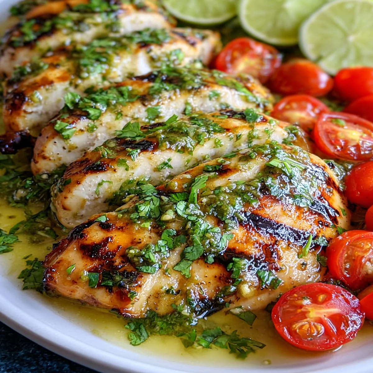 Salsa Verde Grilled Chicken | Cheesy Weeknight Dinner 63 Healthy keto-friendly grilled chicken with green sauce and cherry tomatoes