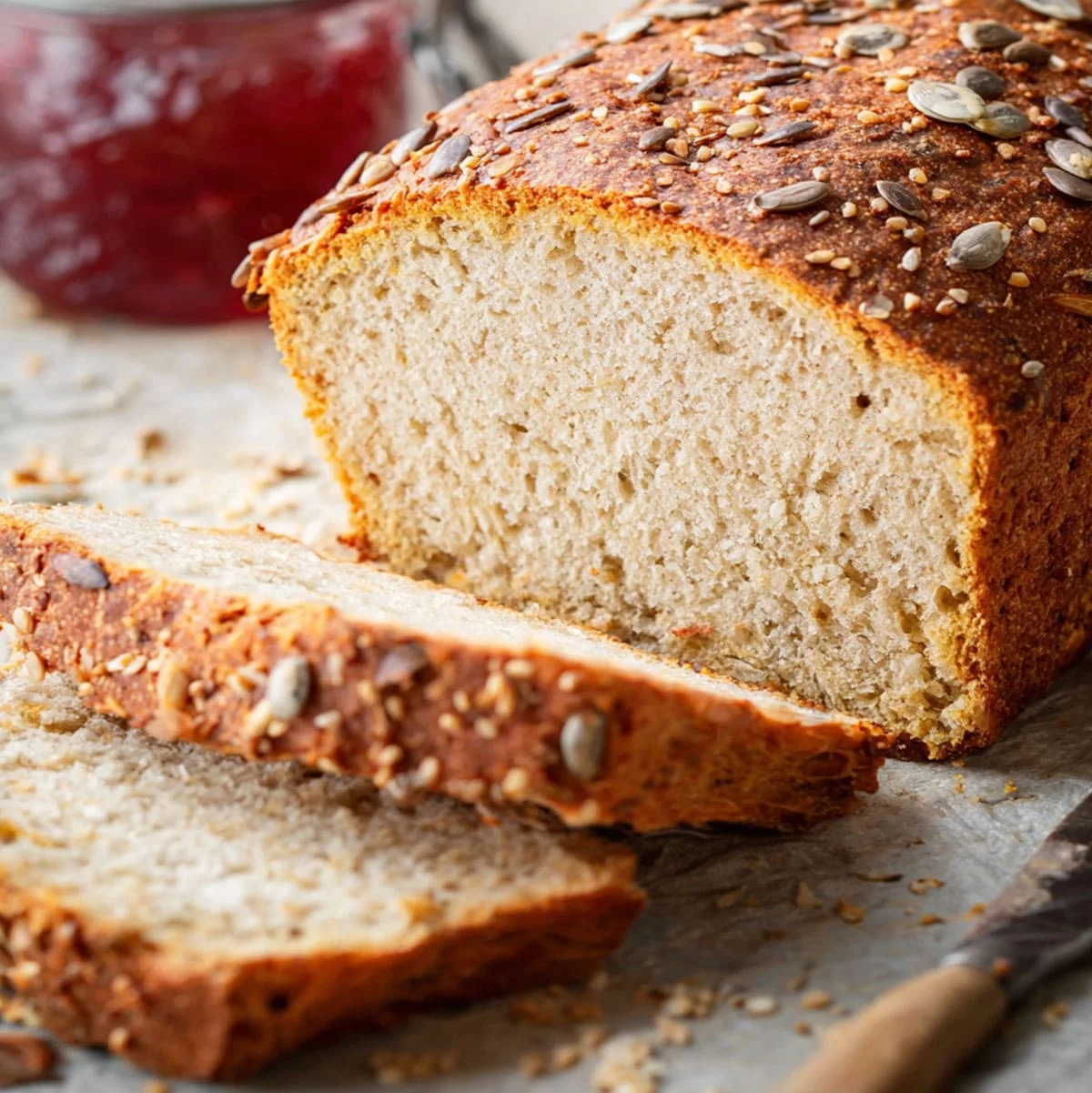 Easy Keto Bread for Low-Carb Sandwich Lovers 41 Gluten-free almond flour keto bread slices on parchment