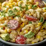 Mexican Street Corn Pasta Salad with creamy dressing