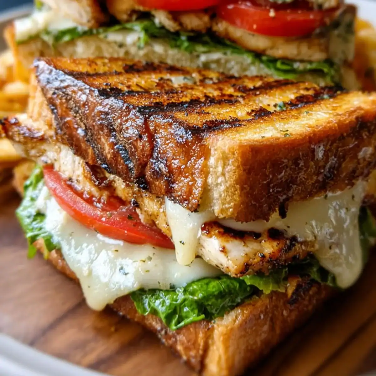 Irresistible Grilled Chicken Sandwich Everyone Will Love 58 Easy grilled chicken sandwich stacked with garlic butter toast, lettuce, tomato, and cheese