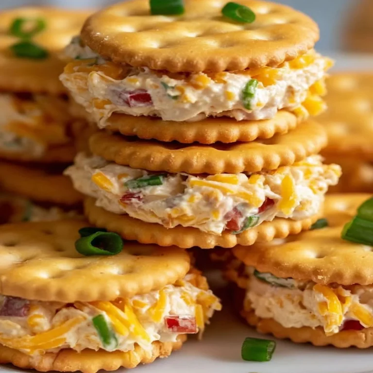 Stacked Ritz appetizer sandwiches for game day or gatherings