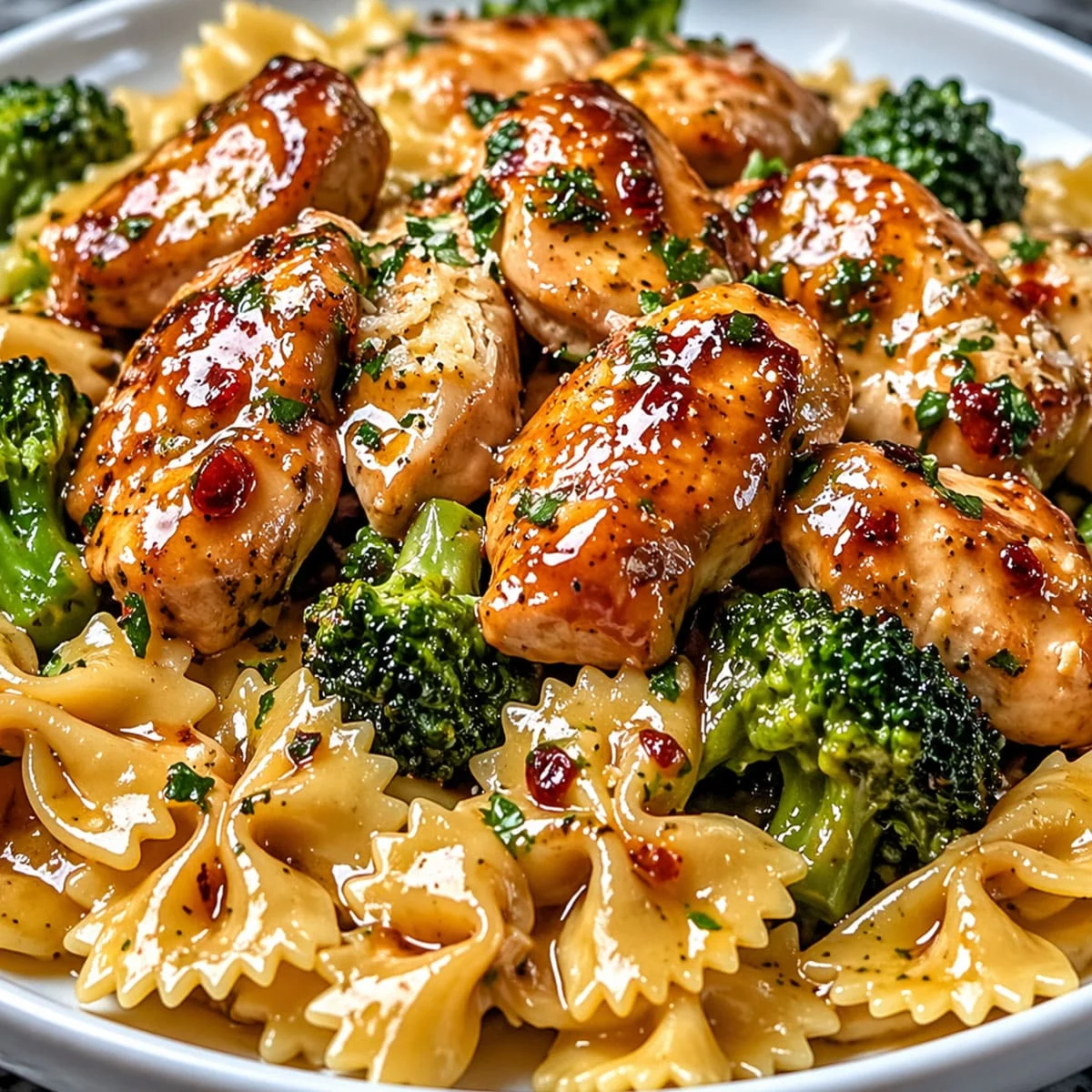 Cowboy Butter Lemon Bowtie Chicken Easy Dinner Meal 100 Creamy Cowboy Butter Lemon Bowtie Chicken with broccoli and Parmesan cheese